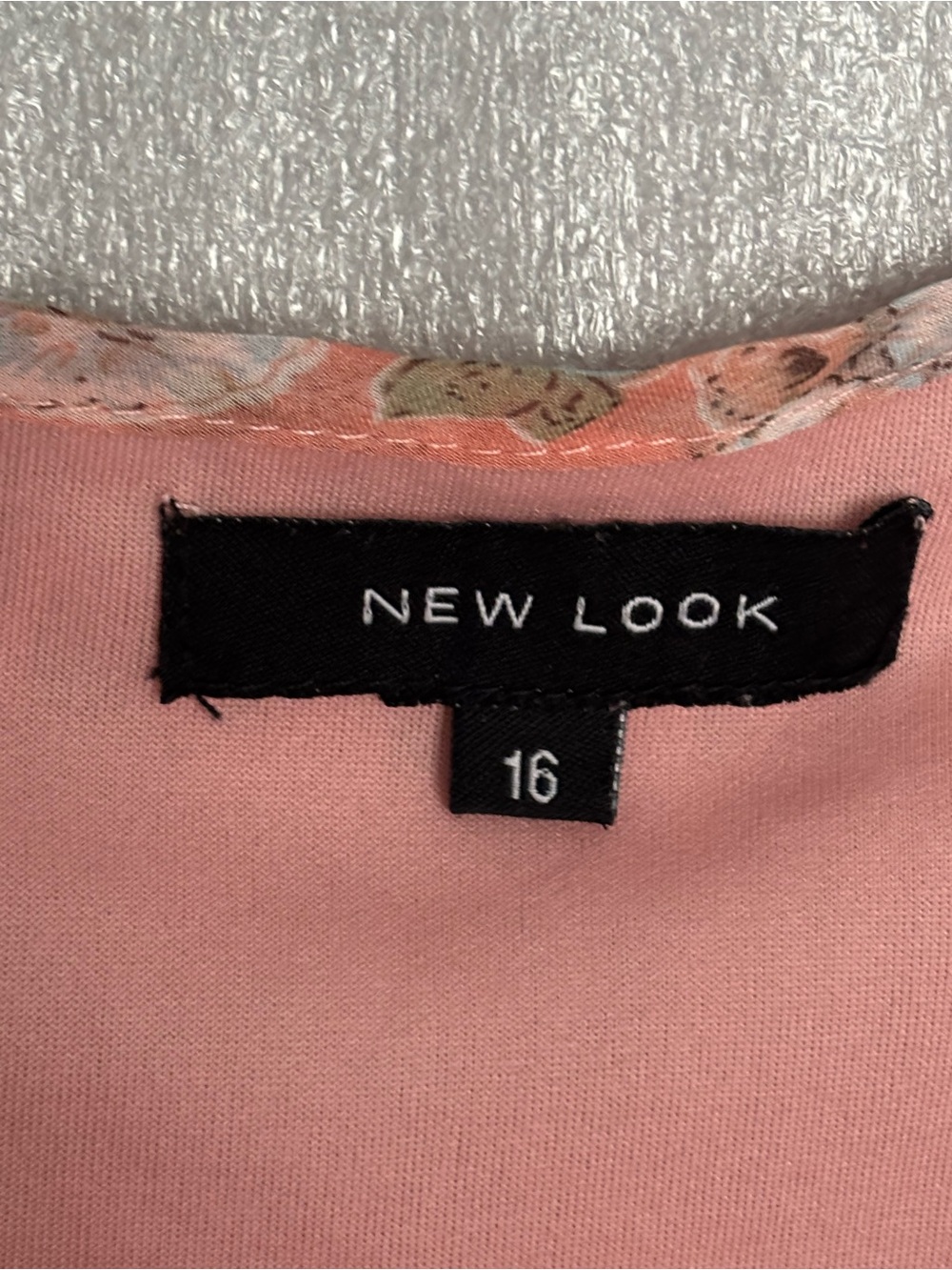 New Look Peach Floral Dress Size 16 Ruffles - Picture 4 of 9